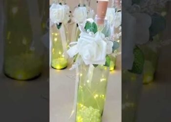 Wedding table decor bottle centerpieces DIY🟢
