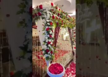 Beautiful Bedroom wedding decorations #with fresh flowers#ytshorts#roomwedding#short#