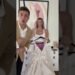 Trying my wedding dress on 4 months pregnant #jatie #couple