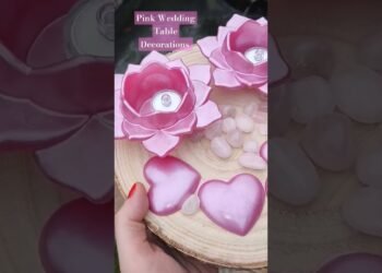 Pastel Pearlescent Pink Handmade Wedding Table Decorations #wedding #pastel #pastelpink #pink #resin