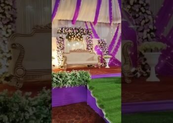 beautiful jaymala stage decoration #wedding stage decoration design #shortsfeed