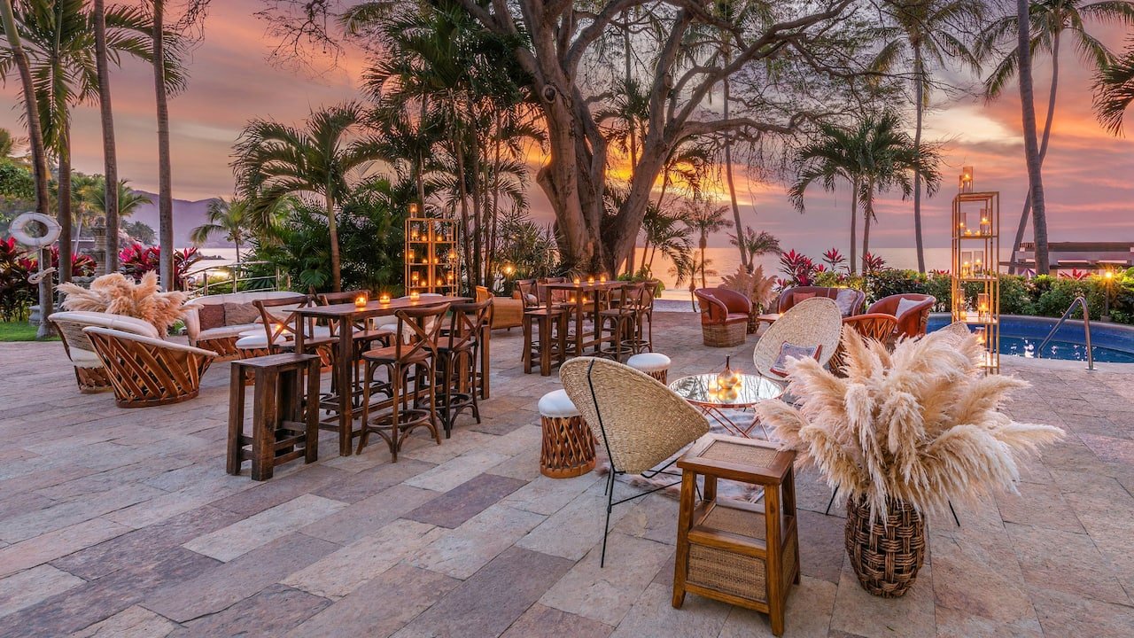 Beachfront wedding setting at Hyatt Ziva Vallarta on Banderas Bay, Puerto Vallarta