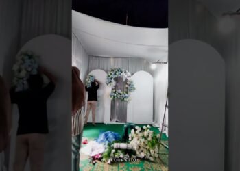 Cara pasang Dekorasi intimate wedding dalam rumah #dekorasi #prosesdekorasi #intimatewedding #shorts