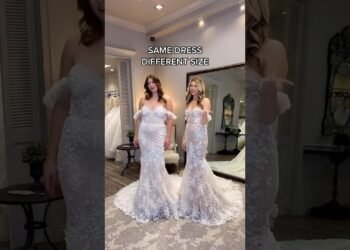 Same Berta wedding dress, different sizes