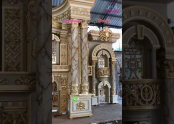 Majestic Fiber Wedding Stage Design | Intricate Detail Work by The Royal Kraft