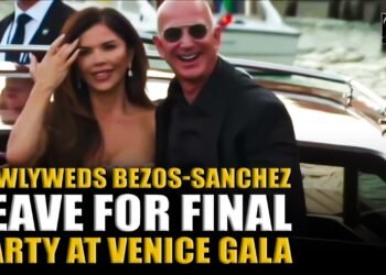 Newlyweds Jeff Bezos- Lauren Sanchez Bezos leave for final wedding celebrations party at Venice Gala