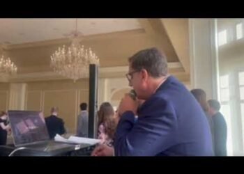 DJ Dave Swirsky introduces Wedding Party and Bride and Groom into reception