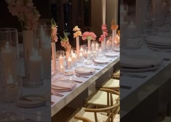 Table setup for intimate party #wedding #flower #receptiondecoration #bride #weddingdinner