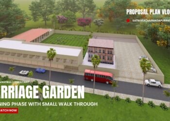 Marriage Garden Layout Design | Wedding Venue Planning with Lawn, Stage & Parking