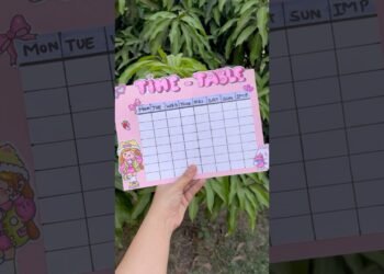 DIY🌸 CUTEST TIME-TABLE….at home 🏡 #Shorts #papercraft