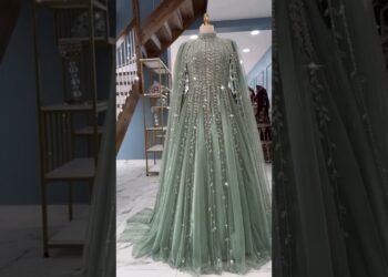 Amazing 😍 latest recent designer gown for engagement/party/reception/wedding#gown#shorts#fashion