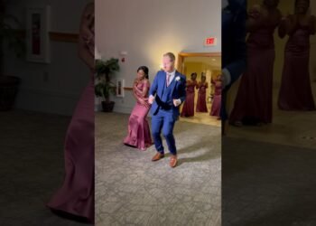 Wow 😮 – this bridal party entrance dance is energy filled 🔥 #wedding #viralwedding #dance #bride