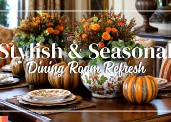 Traditional Fall Dining Room Styling | Timeless table settings & autumnal charm with polished warmth