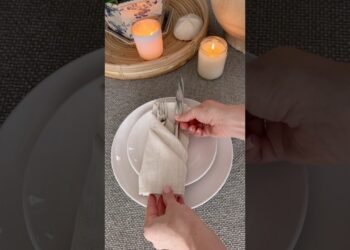 Elevate your table to your next banquet with this straightforward napkin fold #folding #hack #howto
