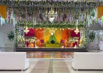 🎬 Drone Shoot Luxury Banquet Hall #Decoration #Wedding Stage # Design Ideas 2025 camera 🤳📸📸🎙️