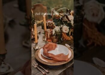 Table settings for a Fall Wedding