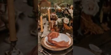 Table settings for a Fall Wedding