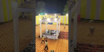 ✨ Night Mandap Decoration | Beautiful Wedding Stage Lighting Setup | Royal Mandap Design Ideas