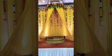 💛 Royal Haldi Decoration Ideas | Beautiful Yellow Wedding Stage Design | Blossom Event Setup 🌸