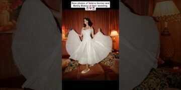 Selena Gomez in her wedding dress. 👰🏻‍♀️💐🥹 #selenagomez #weddingdress #bride #fyp