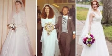 Grandpa Walks Brides Down Aisle In Same Wedding Dress for Three Generations