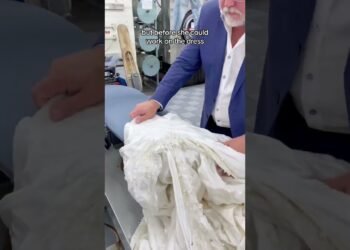 Restoring an 80 12 months old vintage dress isn't at all times easy… #vintage #weddingdress #shorts