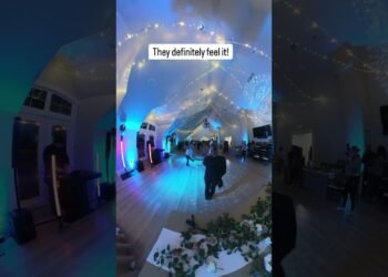 DJ lighting could make the marriage party feel alive and look great in photos! #weddingdj