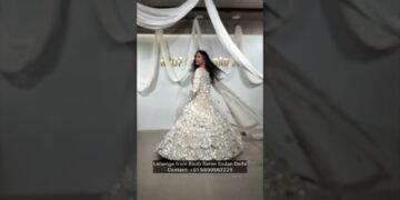 Sparkling White Long Dress with Lehenga😍Shopping in Delhi#shorts #ashortaday #wedding #lehenga