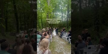 Intimate Forest Wedding at our venue The Barn at Havenwood #microwedding  #intimatewedding