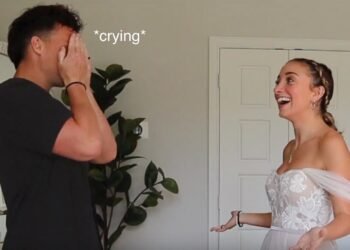 Husbands React to our Wedding Dresses YEARS Later *EMOTIONAL*