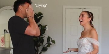 Husbands React to our Wedding Dresses YEARS Later *EMOTIONAL*