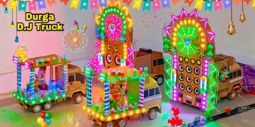 DIY Recent Mini DJ Truck Ganesh Chaturthi Stage Wedding DJ Light | Cardboard Big DJ Durga Navratri Puja