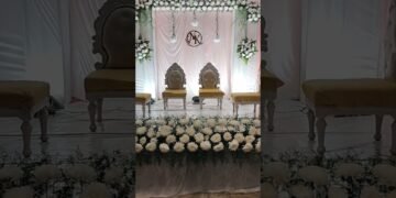 RECEPTION STAGE DECORATION SETUP ✨#traditional#wedding#traditinal#design#decoration#decor#ytshorts