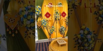 haldi Mehandi stage #shortsviral #wedding #decoration #haildamage #mehandi