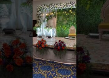 RECEPTION STAGE DECORATION SETUP✨#traditional#wedding#traditinal#design#decoration#event#inspiration