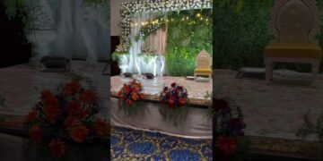 RECEPTION STAGE DECORATION SETUP✨#traditional#wedding#traditinal#design#decoration#event#inspiration