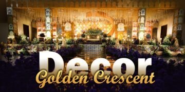 Golden Crescent Royal Wedding Decor ✨ Luxury Stage Design by AICA Pro | Andhra Pradesh & Telangana