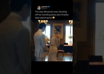 Alexandra Saint Mleux was showing off her wedding dress and Charles Leclerc kept admiring her 😩
