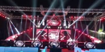 recent sangeet stage design led wall setup by arka event wedding sangeet setup stage design led wall