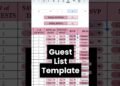 Guest List Template Google Sheet – Wedding Guest, Event Planning, Party Guests Spreadsheet Template