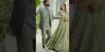 lite green color couples lovely wedding dress#outfitideas#shortfeed#viral#song#couple#green#video
