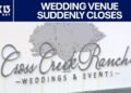 Wedding venue suddenly closes