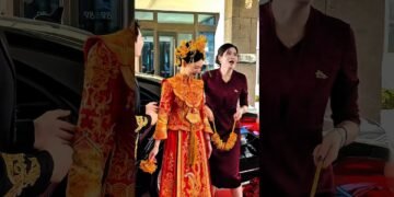 Chinese Bride Engagement Dress 💃 | Beautiful Qipao Wedding Look 😍 #wedding #shorts