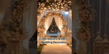 Luxury Wedding Reception Decor 👑 | Beautiful Stage Design #viralshorts #receptiondecor #explorepage