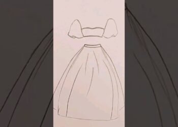 The way to draw a marriage 💒 dress 👗 step-by-step with easy fast way