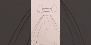 The way to draw a marriage 💒 dress 👗 step-by-step with easy fast way
