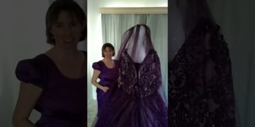 Order 159 Video 6 Midnight Purple Orchid Wedding Dress