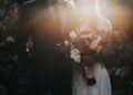 Couple exchanging vows at an intimate vow renewal ceremony