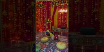VIP Mehndi Stage Decoration | Elegant & Premium Design #wedding #mehndidecor #decoration #haldidecor