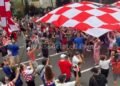 Croatia fans marching through Philadelphia crash wedding party